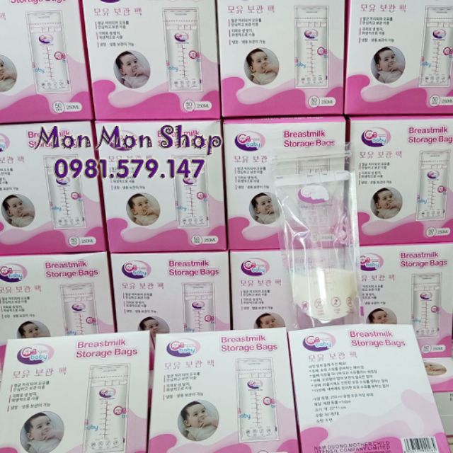 Combo 20 hộp túi trữ sữa mẹ GB baby 250ml hộp 50 túi