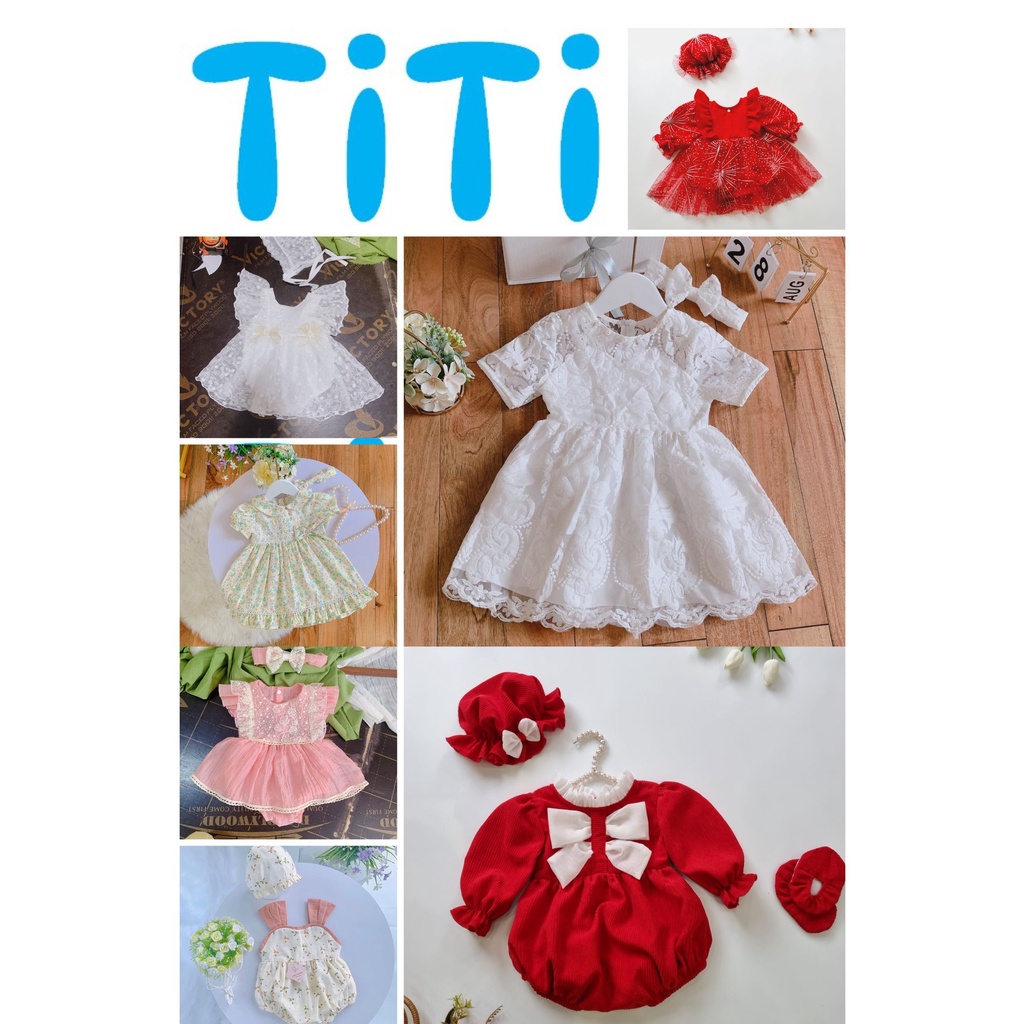 Đầm/Body cho bé gái mặc đầy tháng, thôi nôi, dự tiệc, xinh xắn từ 3-13 kí