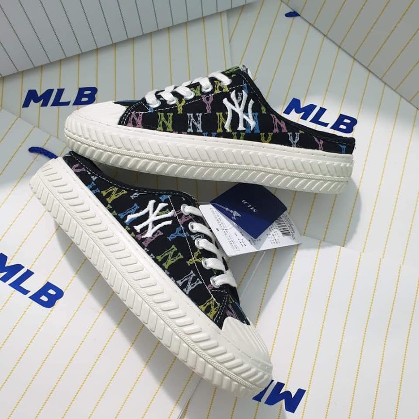 Giày Thể Thao MLB Chunky Liner New York Đen Trắng in chữ NY đen bản dán , giày LINER NY Đen trắng2023 SC | BigBuy360 - bigbuy360.vn