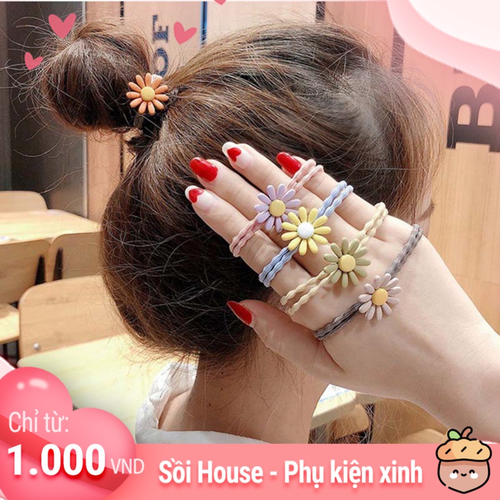 Dây Buộc Tóc Hoa Cúc Chi Nhiều Màu Sắc Hot Trend 2021 Sồi House