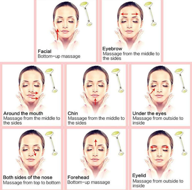 [Hàng mới về] Cây lăn mát xa mặt đa chức năng bằng ngọc bích nhân tạo thiết kế sáng tạo