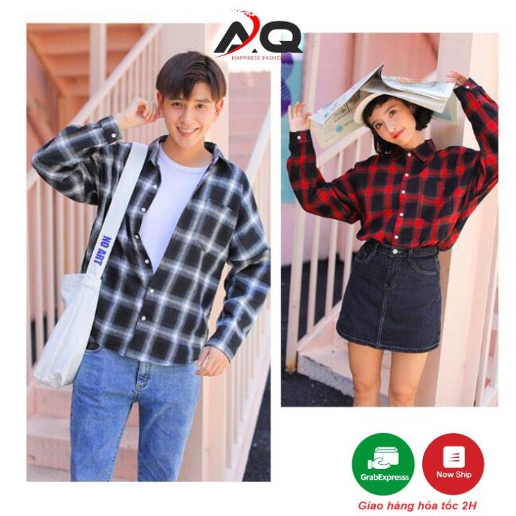Sơ Mi Caro Flannel Nam Nữ Áo chống nắng Sọc Nam Nữ Cực Chất Nhiều Mẫu SM11- T&A STORE .