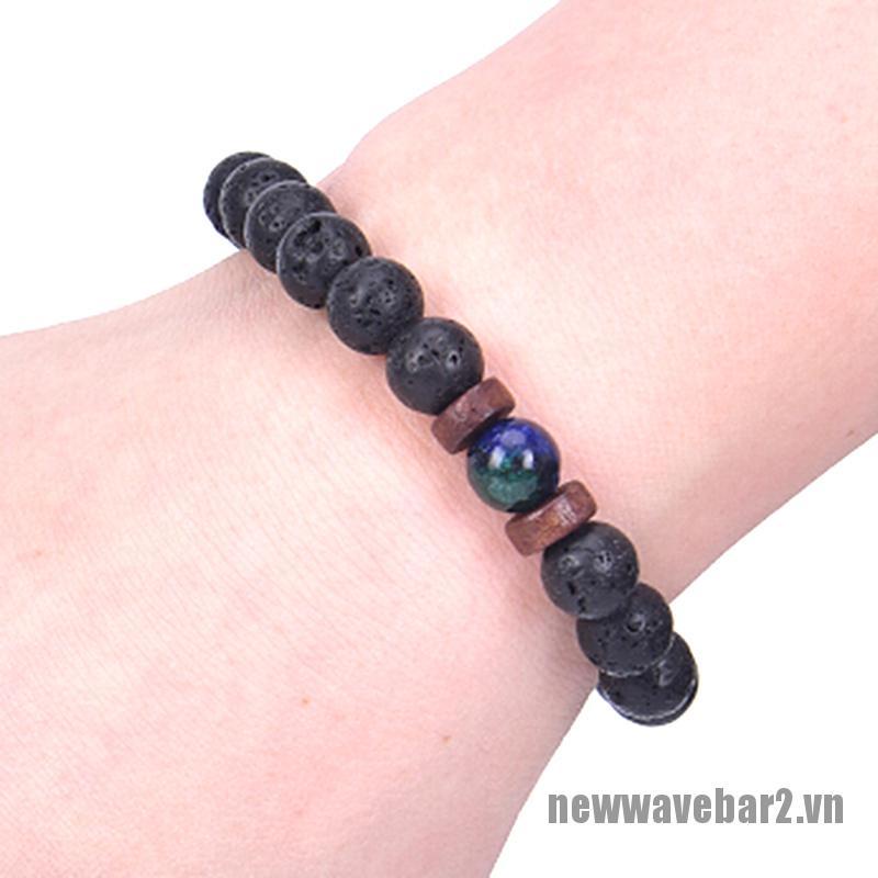 Bộ 2 Vòng Tay Đá Núi Lửa Chrysocolla
