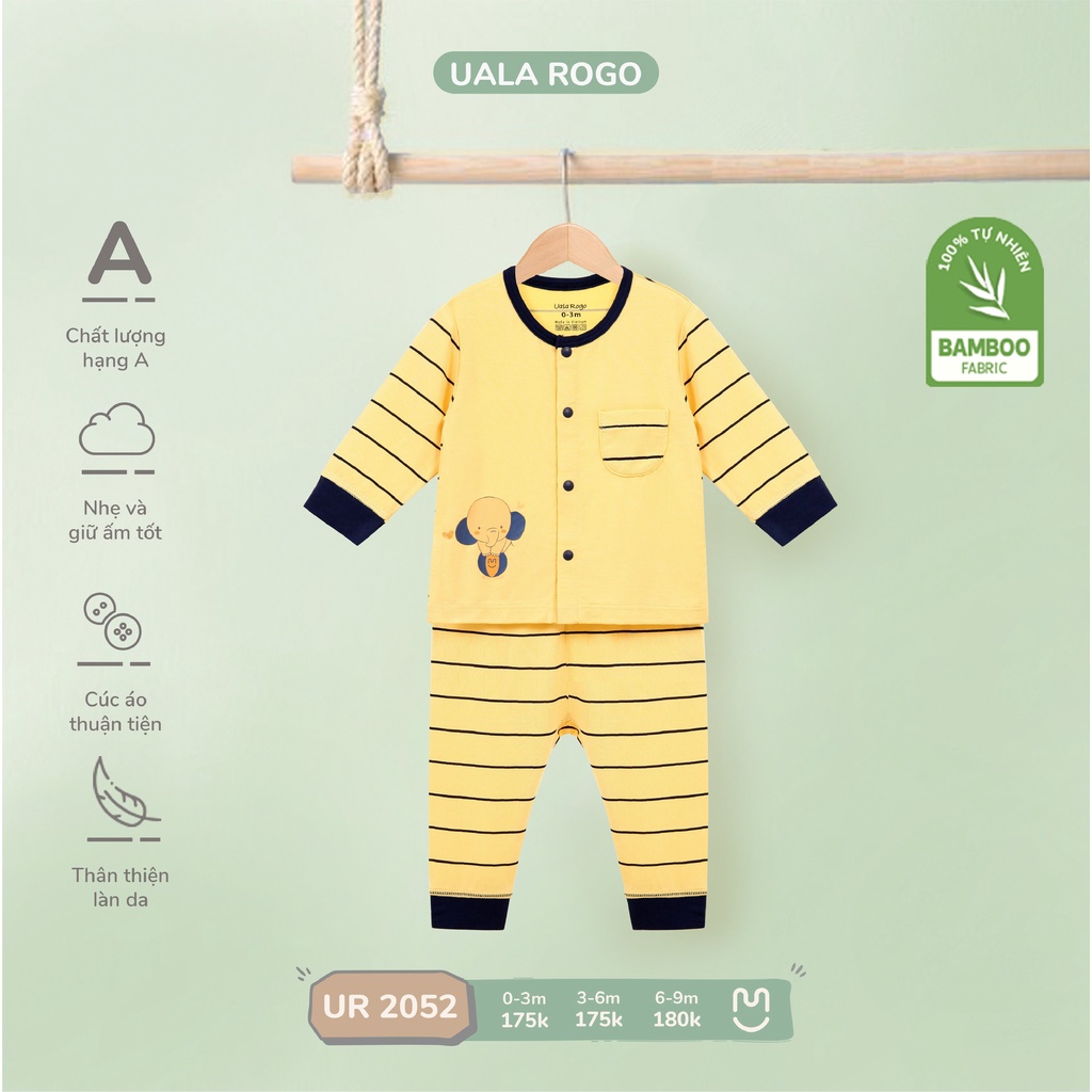 Bộ quần áo sơ sinh UalaRogo họa tiết ngộ nghĩnh cho bé 0-9M