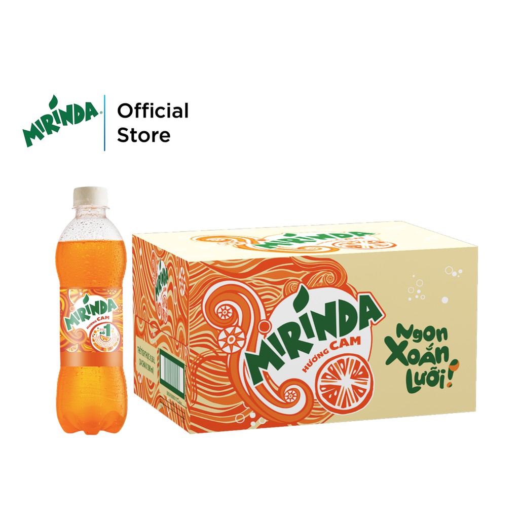 [Mã GRO1APR giảm 20K đơn 150K] Thùng 24 Chai Nước Giải Khát Mirinda Cam (390ml/Chai)