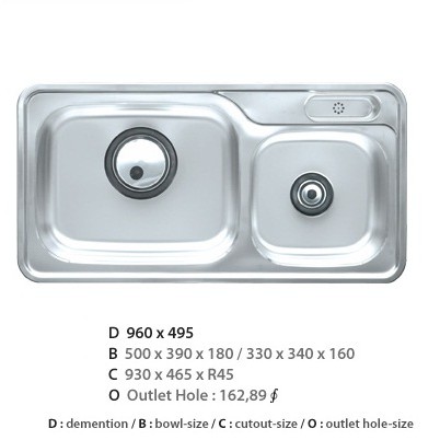 Chậu rửa bát Cico 3 hố ISDP-960