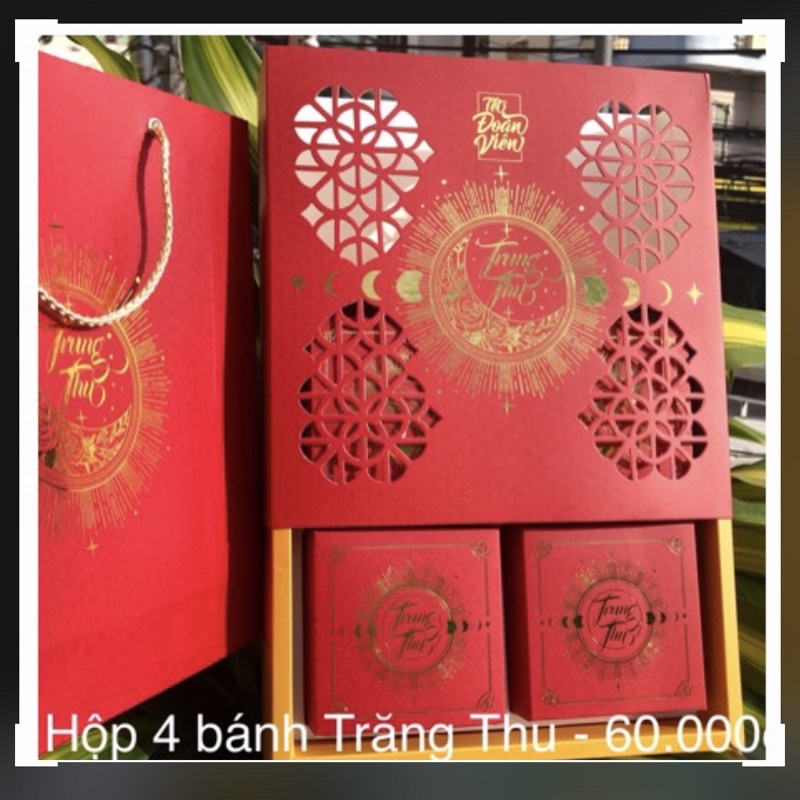 Vỏ hộp đựng 4 bánh 2 bánh trung thu 200g mẫu mới 2023 có hộp con túi xách vỏ hộp đẹp cao cấp