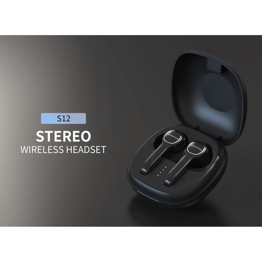 Tai nghe Bluetooth TWS Headset Hopestar S12 V5.0 kết nối từng tai riêng lẻ, âm thanh cực hay, pin dùng đến 4H