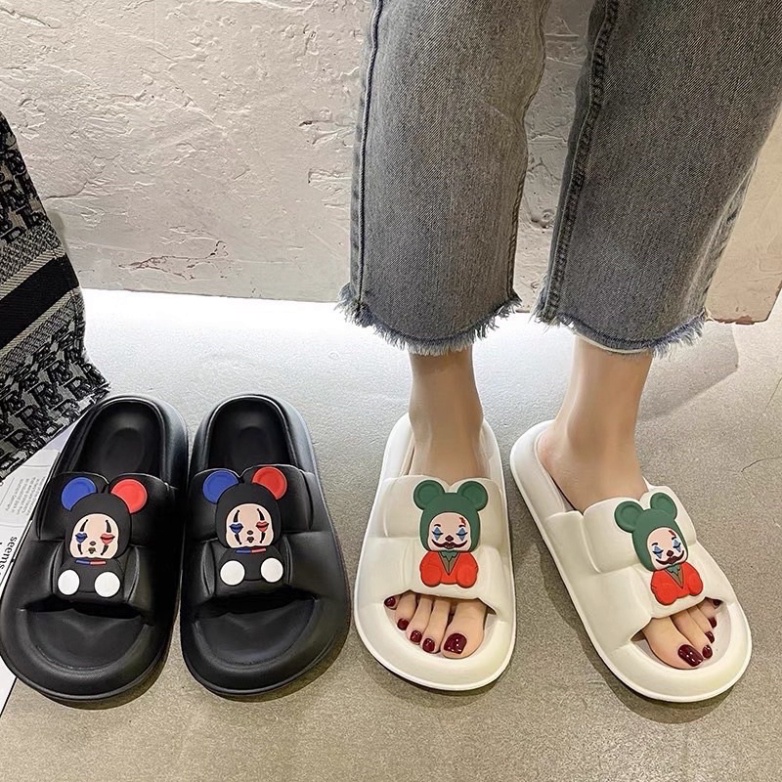 Dép bánh mỳ Ô Vuông Nhún Đế Độn Mang trong nhà đi Chơi Siêu Êm - DL160