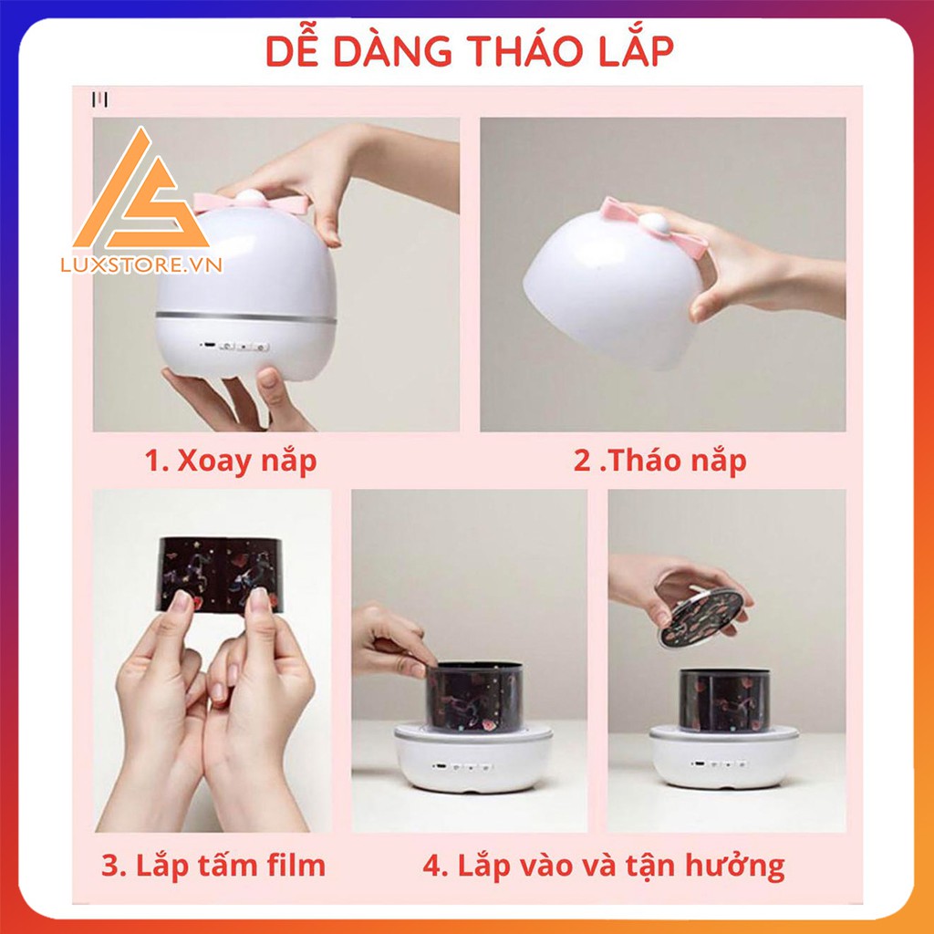 ĐÈN NGỦ CHIẾU SAO PHÁT NHẠC BLUETOOTH CHIẾU TRẦN XOAY TỰ ĐỘNG SIÊU ĐẸP CHO MẸ VÀ BÉ | BigBuy360 - bigbuy360.vn