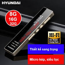 (Loại tốt) Máy Ghi Âm Hyundai 8Gb Hym-V102 Bộ Nhớ Trong 8Gb Có Lcd Và Loa Ngoài.