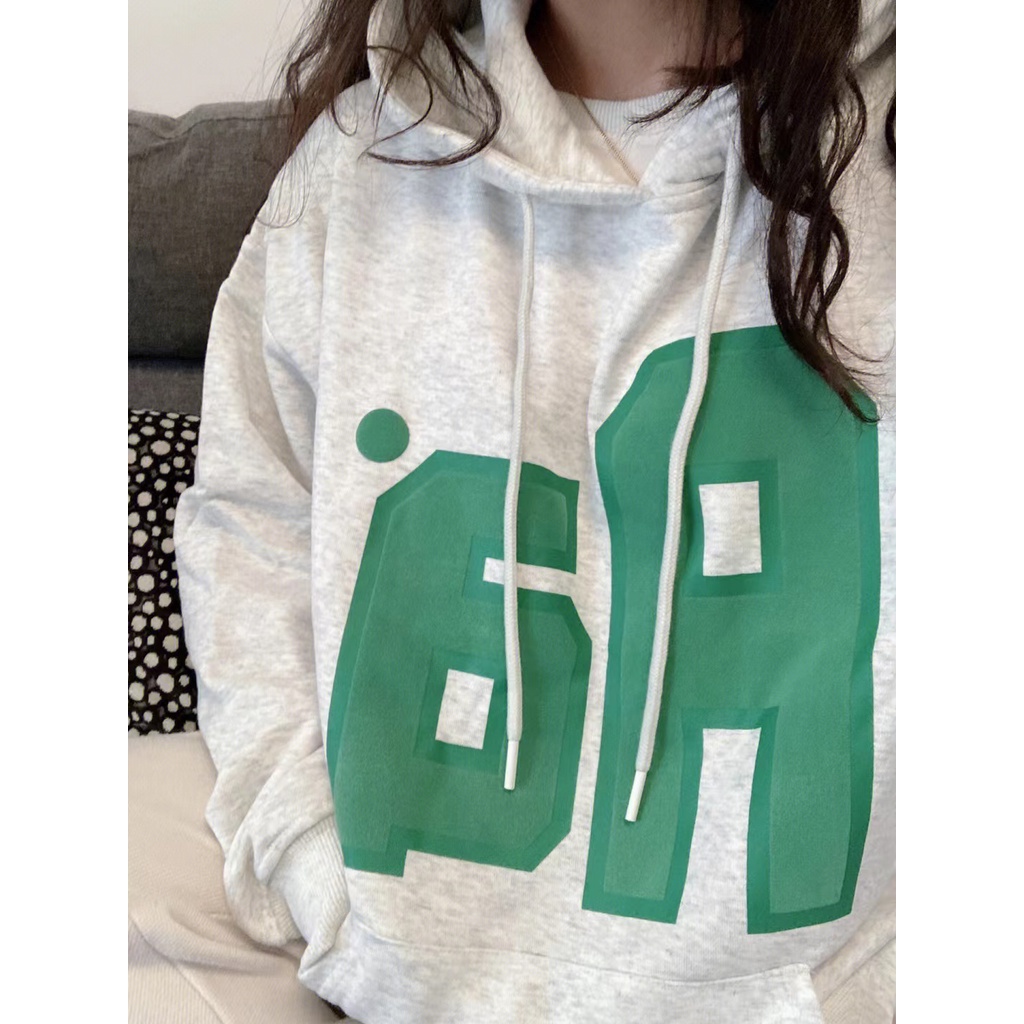 NRVP Áo Hoodie Tay Dài Oversize In Họa Tiết Phong Cách Hàn Quốc Kiểu Mới Cho Nam / Nữ