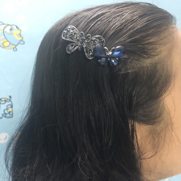 Kẹp tóc mái kẹp nửa đầu đính đá cổ điển cho các nàng