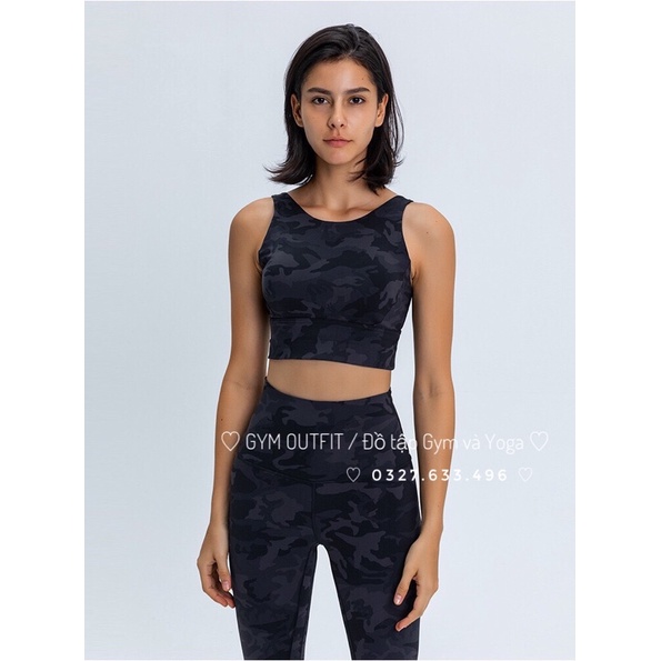 Áo Tập Gym Yoga Có Sẵn Mút Lót- Áo Lót Thể Thao Cao Cấp Lululemon Stronger As One Longline