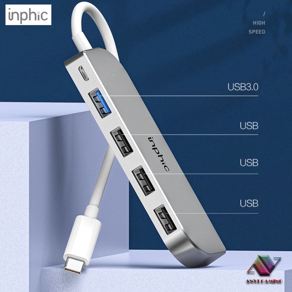 Bộ Chia cổng USB 3.0 Năm Cổng INPHIC H6 Hỗ Trợ Tất Cả Các Dòng Máy Tính Để Mở Rộng Thêm Cổng USB - Chính Hãng