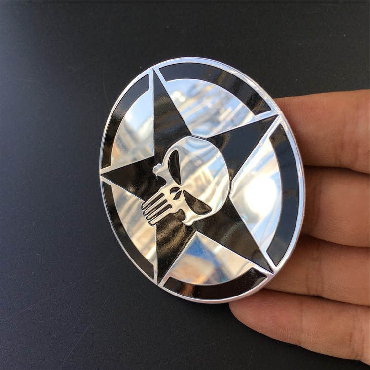 Logo 3D hình đầu lâu bằng nhôm trang trí xe oto &amp; xe tải