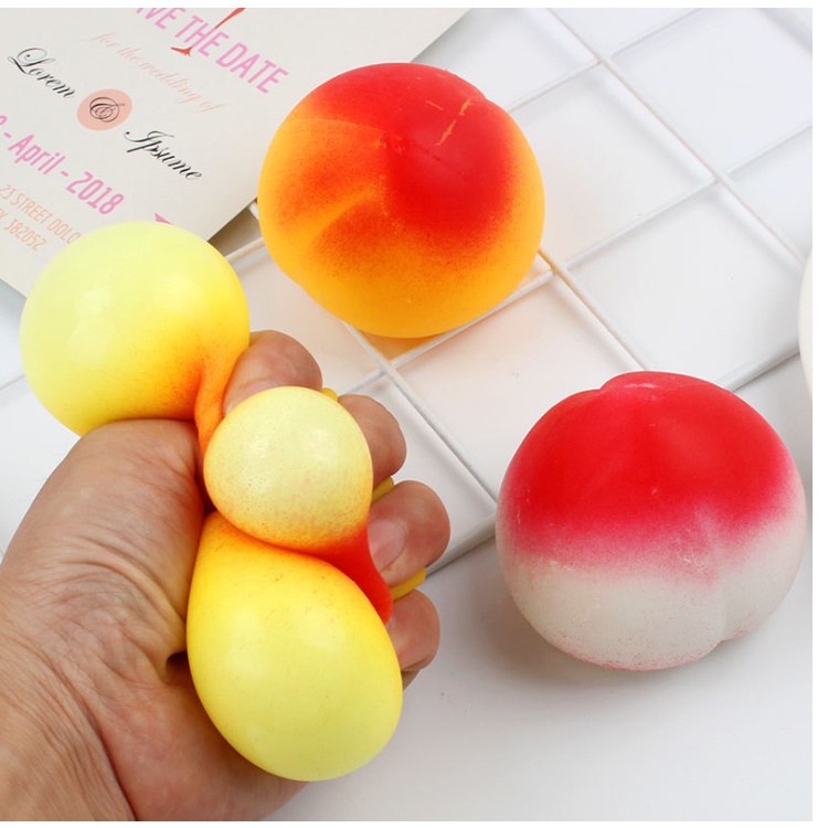 Đồ chơi squishy trái đào silicon mềm dẻo bóp tay giảm căng thẳng giảm stress