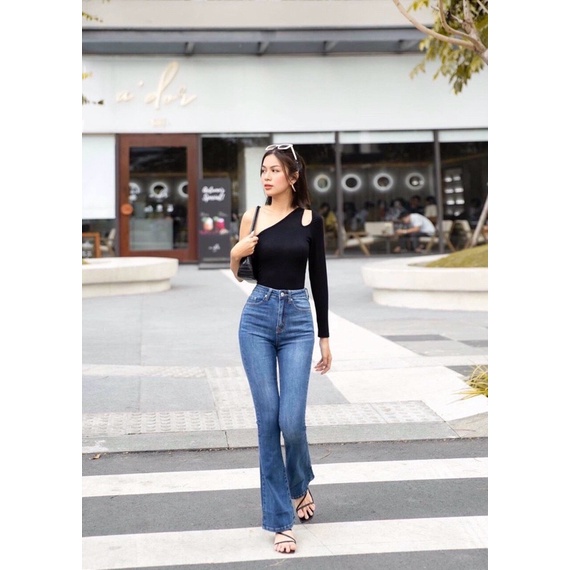 QUẦN JEANS ỐNG BASS NỮ PHOM DÀI BA MÀU CẬP BẾN