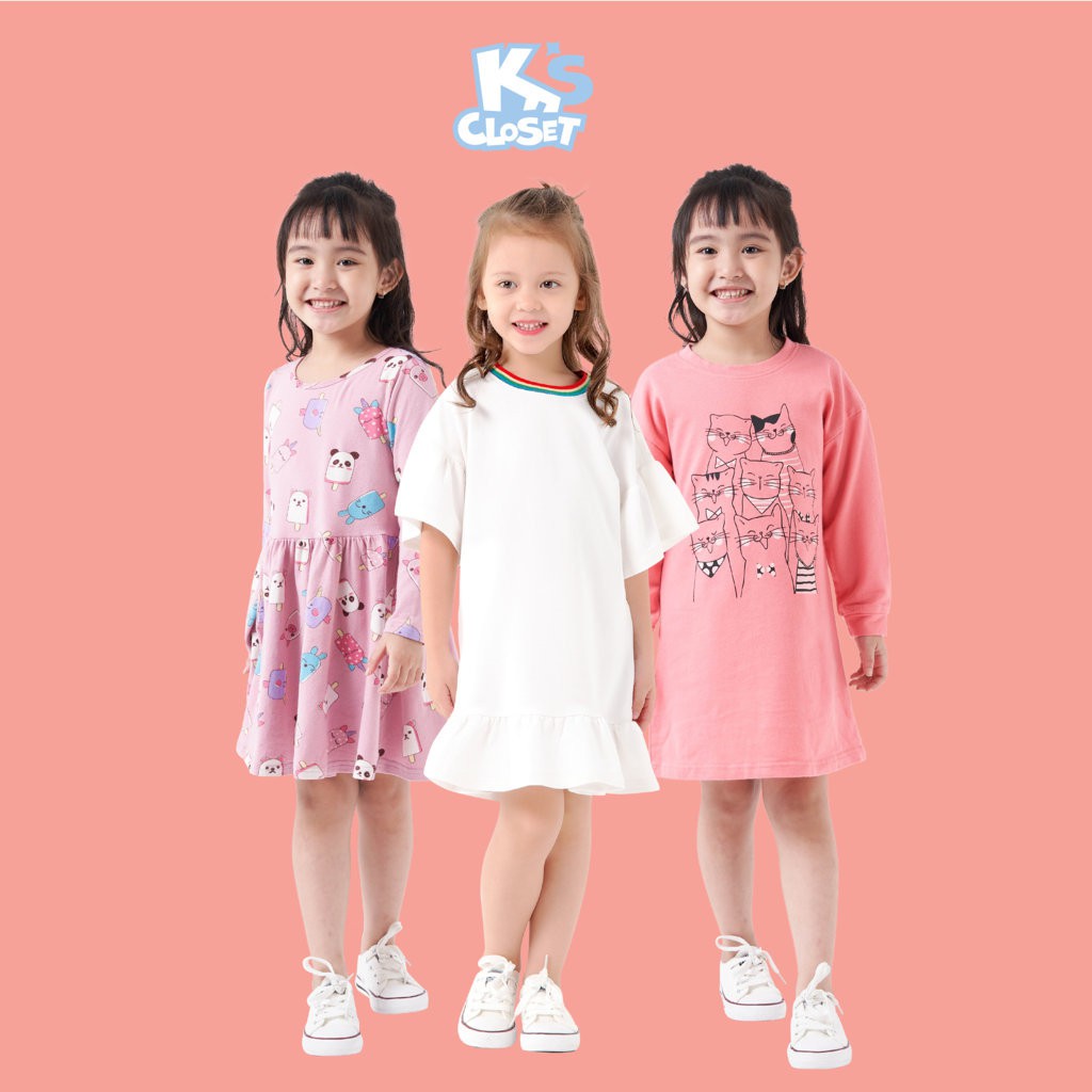 Váy Dài Tay Bé Gái (1-9 Tuổi) K's Closet E028TEF / E048TEF / E049TEF/ E059TEF TM