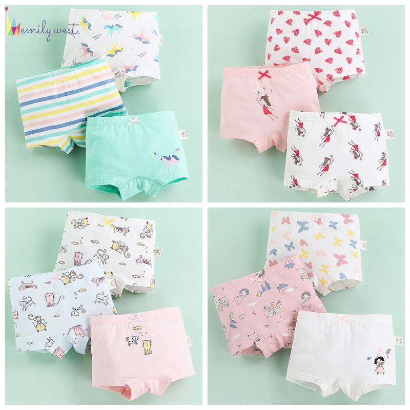 Quần Lót 95% Cotton In Hoạt Hình Chất Lượng Cao Cho Bé Gái 5%