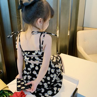 Mùa Hè Trẻ Em Váy Hoa Bé Gái Phong Cách Phương Tây Phong Cách Nhật Bản Daisy Sling Dress Girl Sweet Princess Dress Trẻ Em Váy Nhỏ Dễ Thương [IU Baby House]
