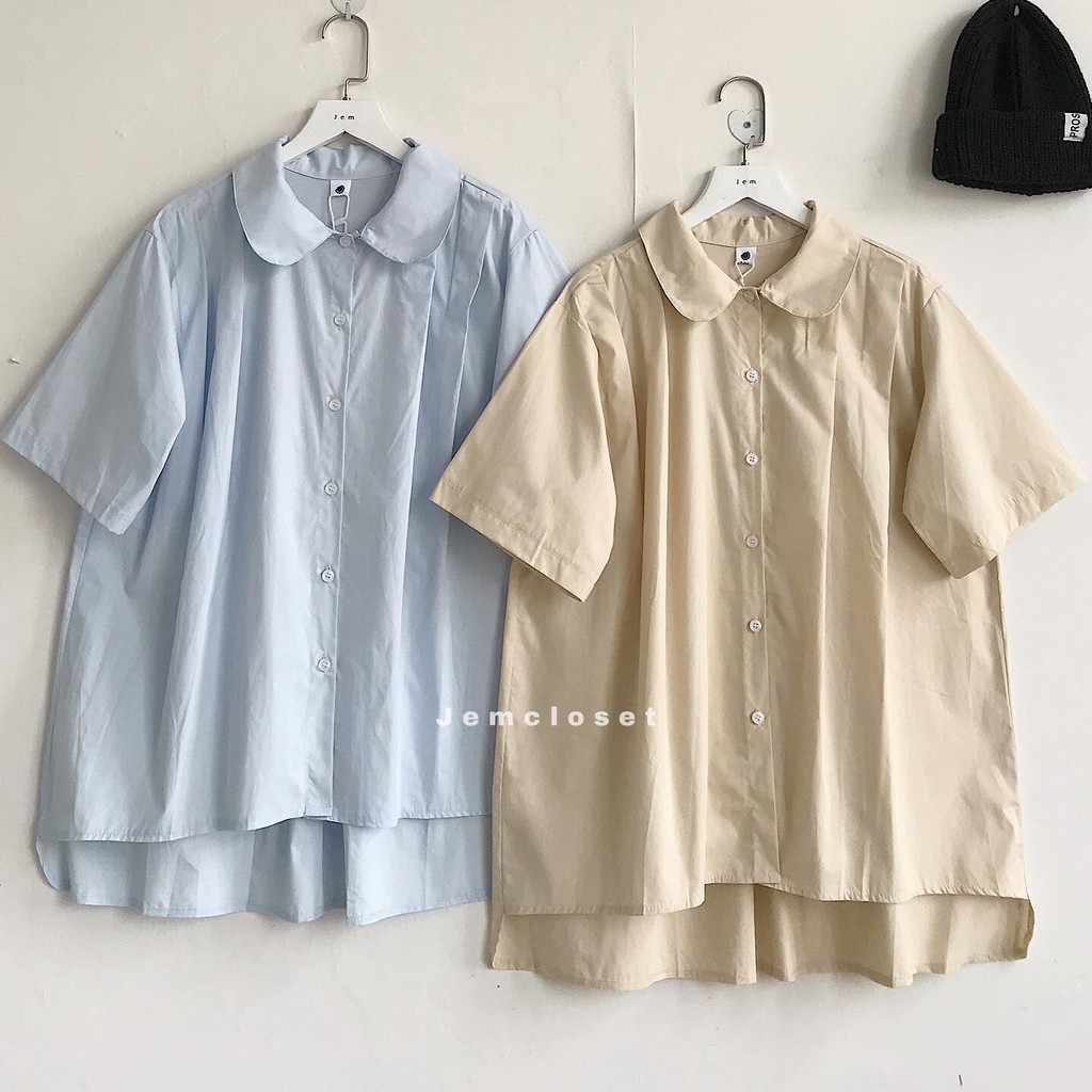 Áo Sơ Mi Nữ Tay Ngắn Form Rộng Với Thiết Kế Phong Cách Hàn Quốc Basic UA - 1731 ( Jem Closet )