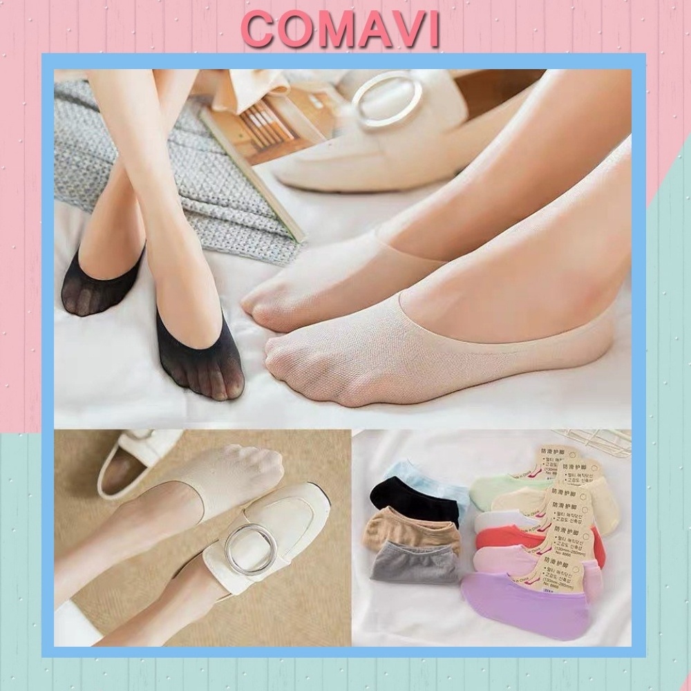 Tất nữ Comavi vớ đi hài nửa bàn chân da trơn mỏng nhẹ khô thoáng TH01