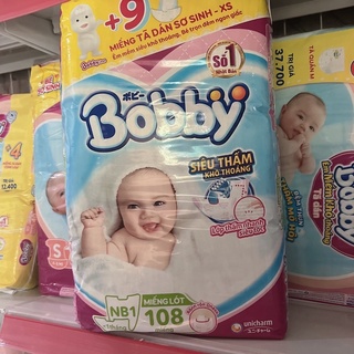 Tả lót bobby nb1 108m dưới 5kg tặng 9miếng tả dán