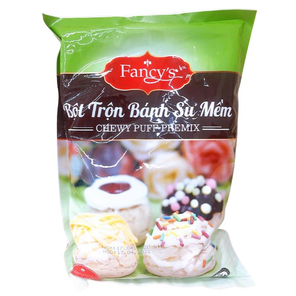 Bột trộn sẵn làm vỏ bánh Su mềm Fancy's gói 1kg tạo ra những chiếc bánh su mềm dai, thơm ngon chuẩn hàng