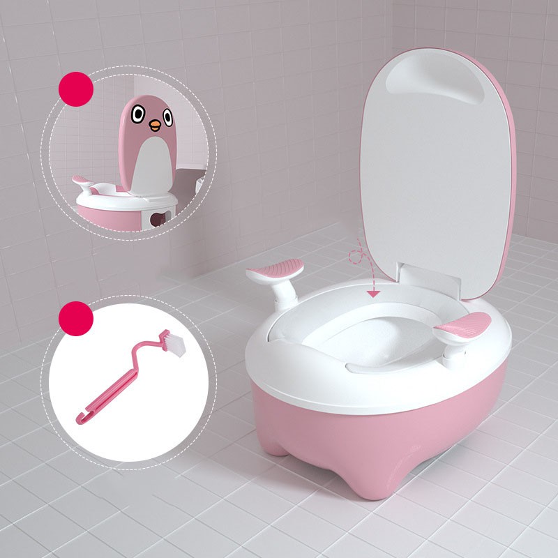 [Tặng cọ] Bô vệ sinh cho bé loại cao cấp, Đa năng, Ngăn chứa tháo lắp vệ sinh dễ dàng