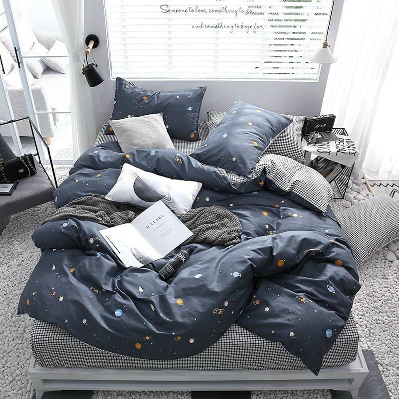 Set CHƯA GỒM CHĂN Có Ga Giường - 2 Vỏ Gối, Drap bọc nệm phong cách Korea, Chất Liệu Cotton Cao Cấp Mát Mịn