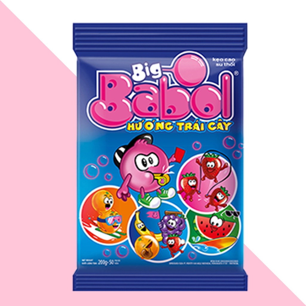 Kẹo Cao su Big Babol hương hỗn hợp túi 170g (50 viên)