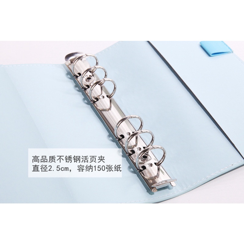 NB20 Sổ tay bìa da thật pastel gáy tròn SOL shop