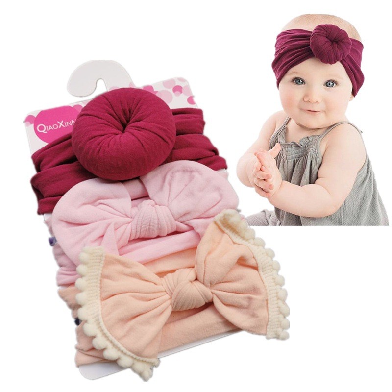 Combo 3 turban băng đô cho bé gái 0-3 tuổi ms36699