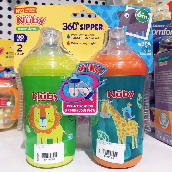 Bình tập uống Nuby 300ml cho bé 6th