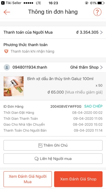 Bình xịt dầu ăn thủy tinh Galuz 100ml