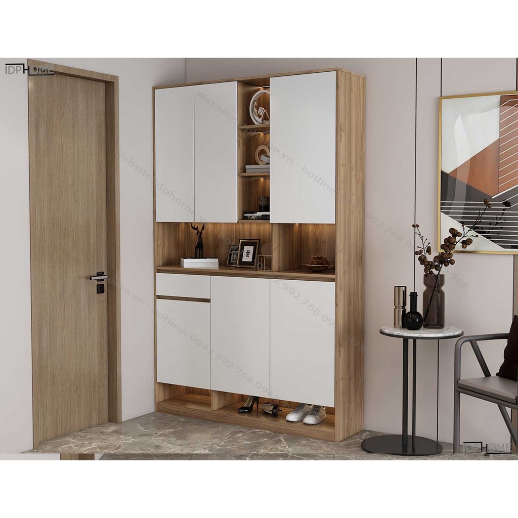 Tủ giày kết hợp tủ để đồ TG6814