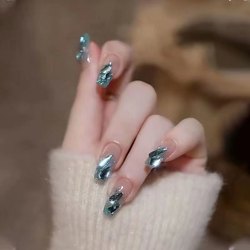 Bộ Móng Tay Giả Đính Đá 3D Y2k Thời Trang Cho Nữ