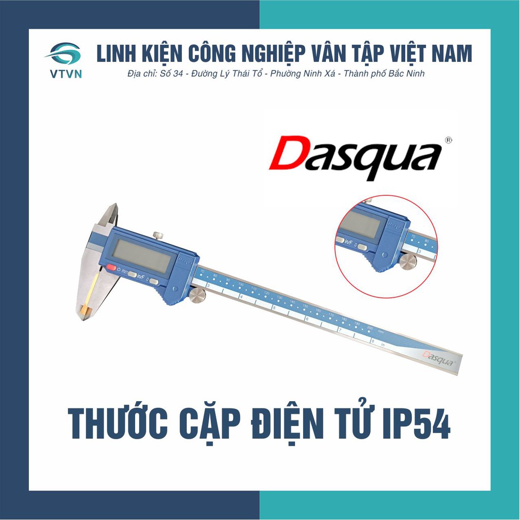 Thước cặp điện tử IP54 hàng chính hãng DASQUA, dụng cụ đo lường chính xác, chống nước chống bụi