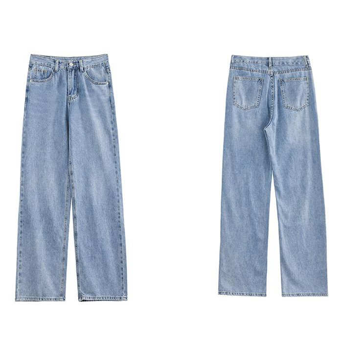 Blackpink Jennie Quần Jeans Dài Ống Rộng Thời Trang Dành Cho Nữ