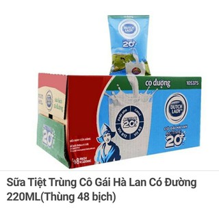Thùng 48 bịch sữa tiệt trùng cô gái hà lan 220ml