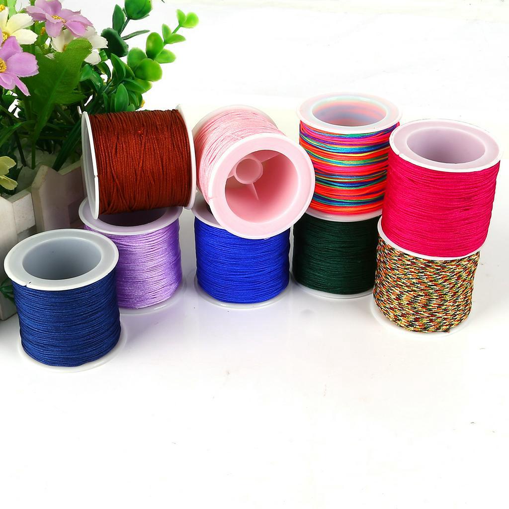 Cuộn dây bện nylon 24 màu tùy chọn dài 50 m để làm vòng tay thắt nút tua rua xỏ hạt phong cách Trung Quốc DIY