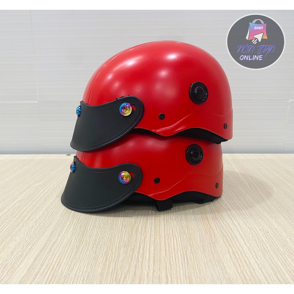 [TẶNG TEM BIKER] Nón Bảo Hiểm Trơn - Màu Sơn Nhám - Gắn 3 Ốc TiTan Gr5 Siêu Ngầu