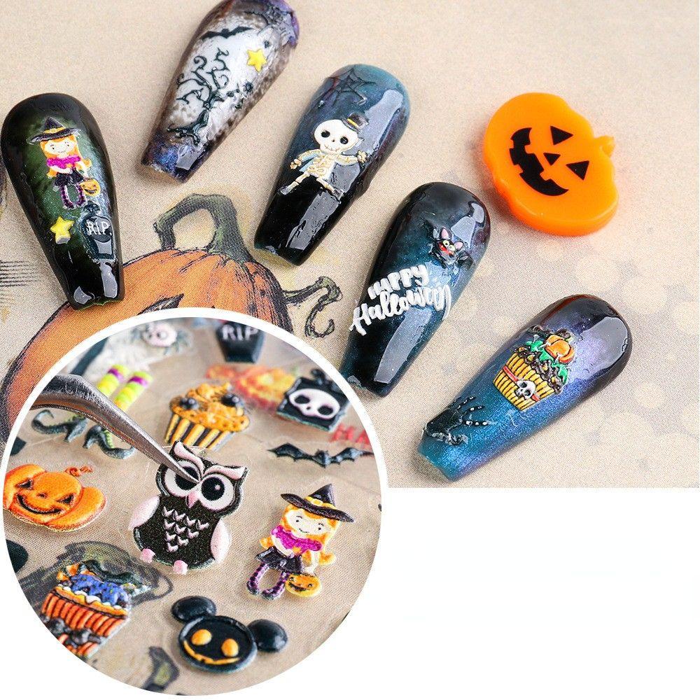Miếng Dán Trang Trí Móng Tay Hình Dơi Halloween DIY