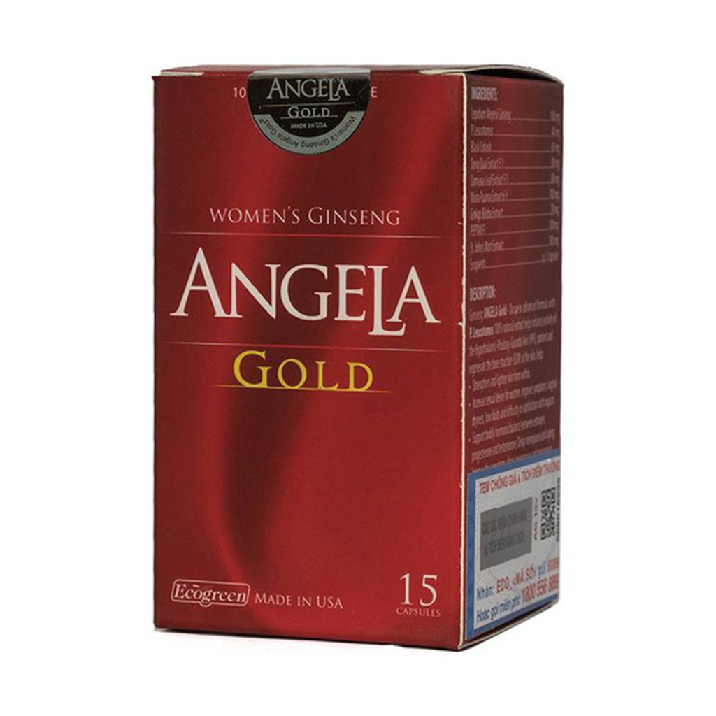 Viên uống duy trì sức khoẻ, sinh lý nữ  - Sâm Angela Gold - Hộp 15 viên