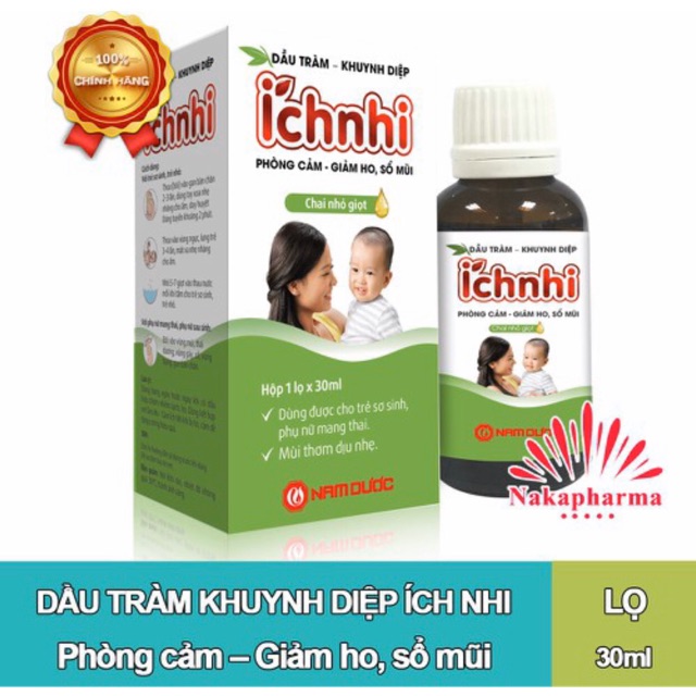 ✅ Dầu Tràm Khuynh Diệp Ích Nhi 30ml – Phòng ngừa cảm lạnh, sổ mũi, ho cho bé sơ sinh và mẹ bầu