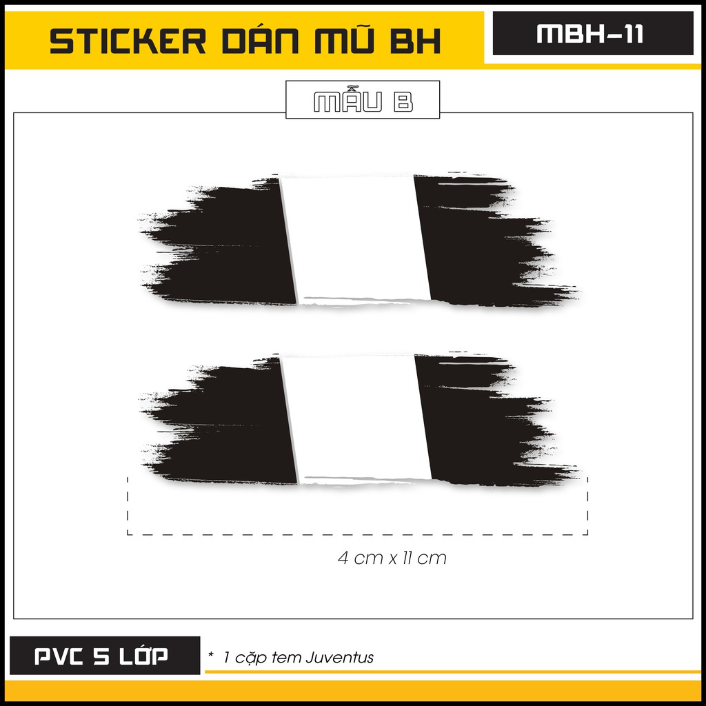 Hình Dán Logo Juventus MBH - 11 | Sticker Dán Mũ Bảo Hiểm Chống Nước Cắt Sẵn Tặng Hình Dán Điện Thoại