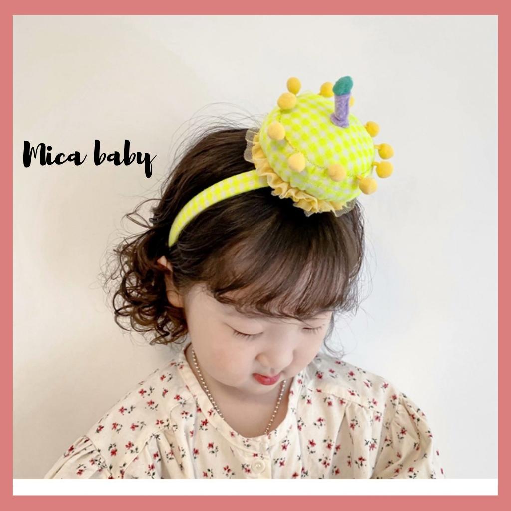 Bờm cài tóc hình bánh sinh nhật đáng yêu cho bé Mica baby BD25