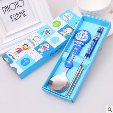 Hoạt Hình Bộ Tô Muỗng Đũa Hình Hello Kitty doraemon Gấu pooh Đáng Yêu