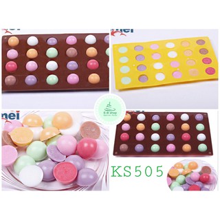 KS505 KHUÔN SILICON HÌNH BÁN CẦU LÀ CHOCOLATE/THẠCH